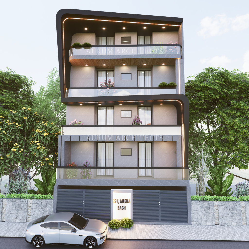 MEERA BAGH FRONT VIEW ELEVATION