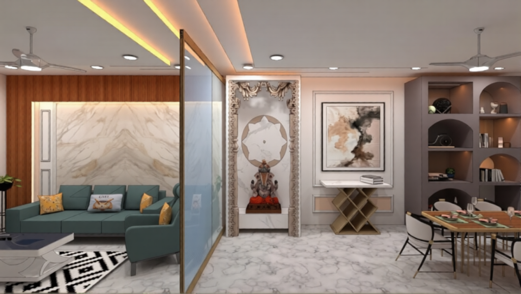 Living and mandir of B1-32, Mianwali Nagar